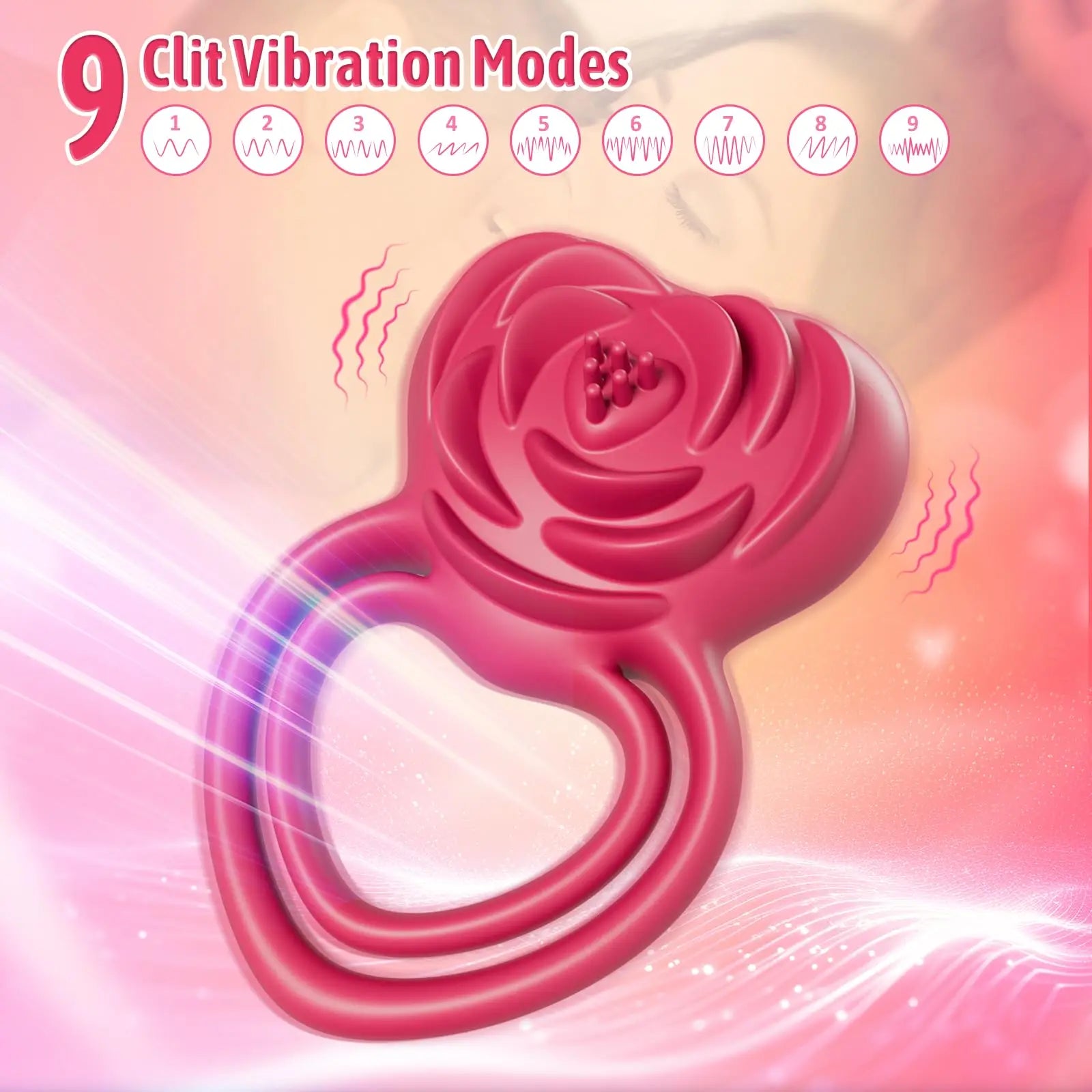 Pleasure-Boosting Vibrating Cock Ring with Rose Stimulation for Him & Her