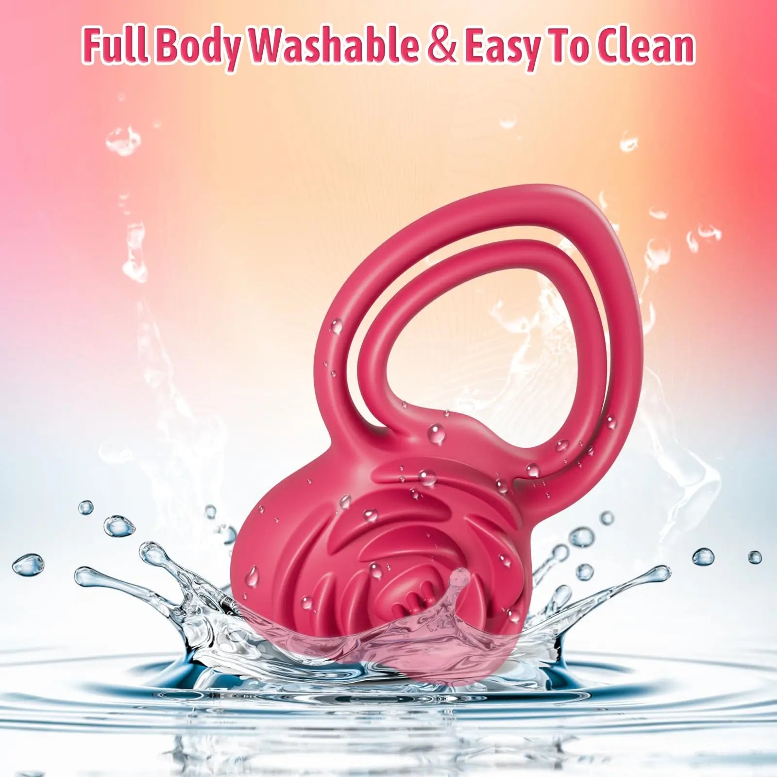 쾌감 증진 진동 코크 링과 장미 자극, 그와 그녀를 위해