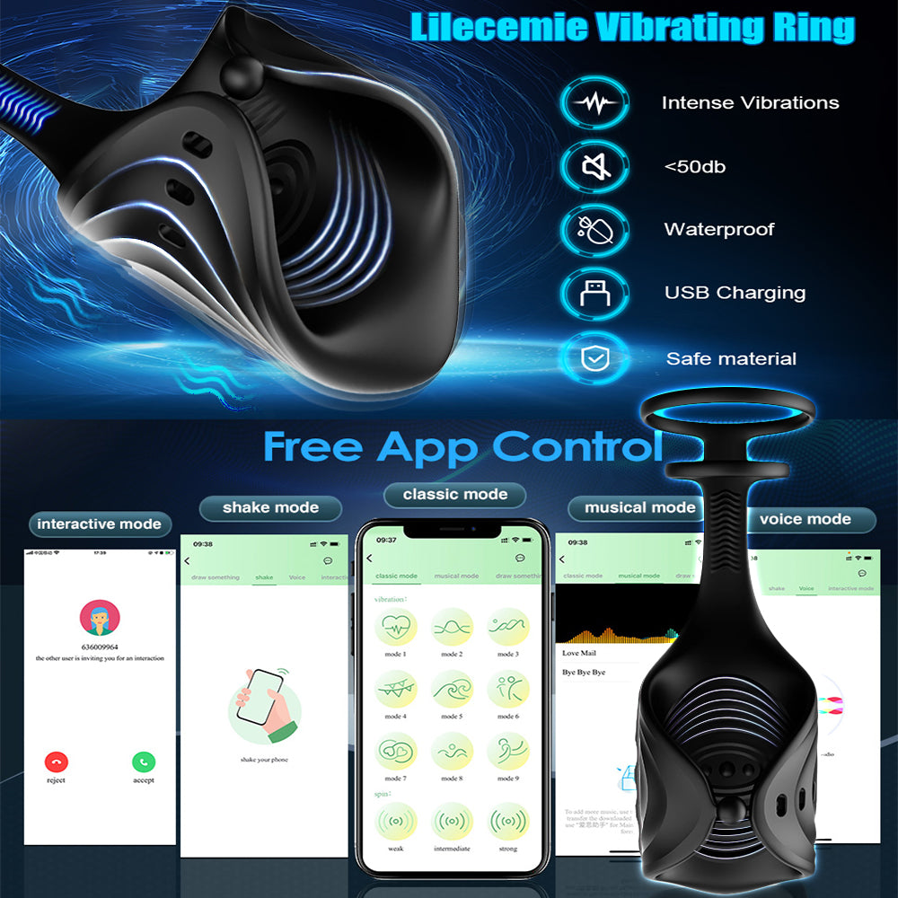 Penis Vibrating Vibrator - App Controlled & Cock Ring