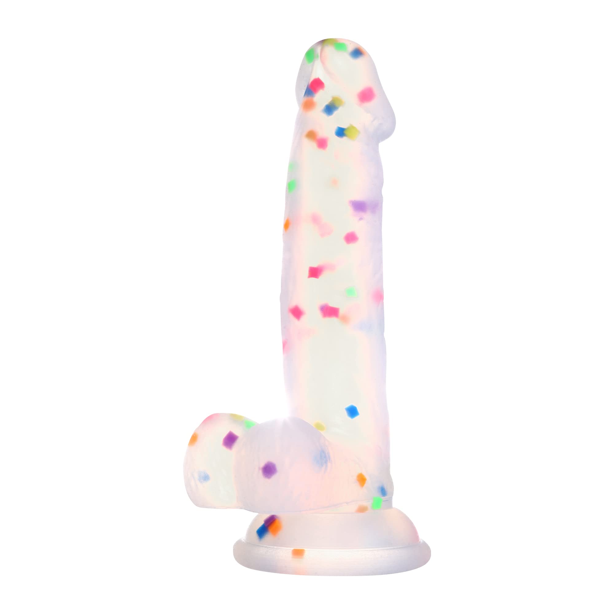 6.5 Inch Confetti Silicone Dildo with Strong Suction Cup