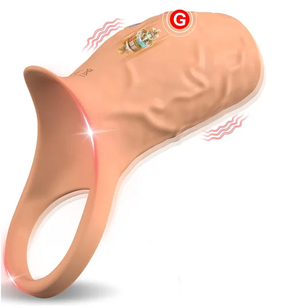 진동 페니스 슬리브 링 | G-스팟 & 고환 마사지 | 남성 지연 사정 장난감