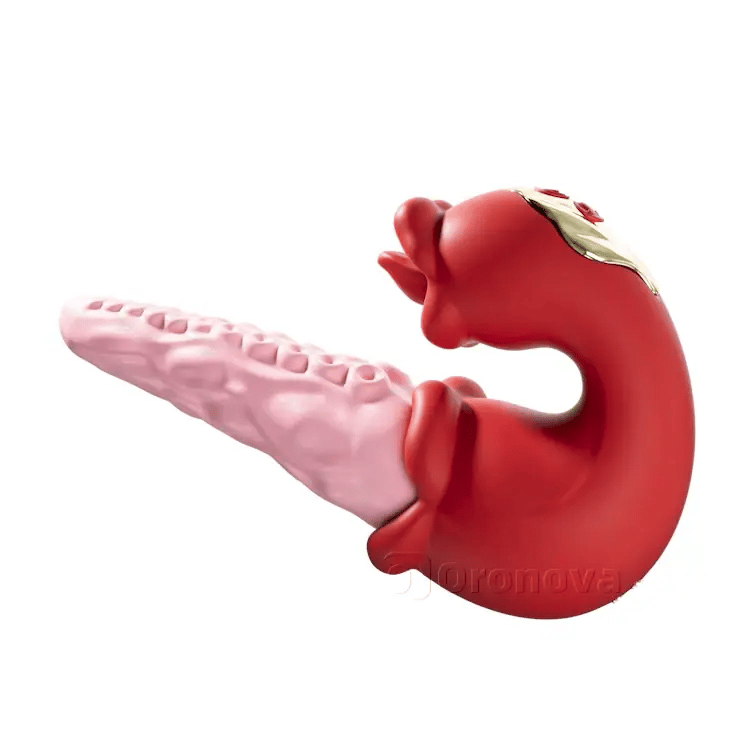 혀 자극 기능이 있는 2-in-1 문어 진동기 – 10가지 진동 모드