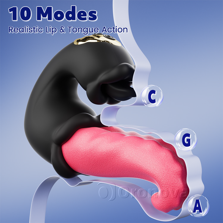 듀얼 로즈 바이브레이터 with Thrusting Shaft and Licking Tongue