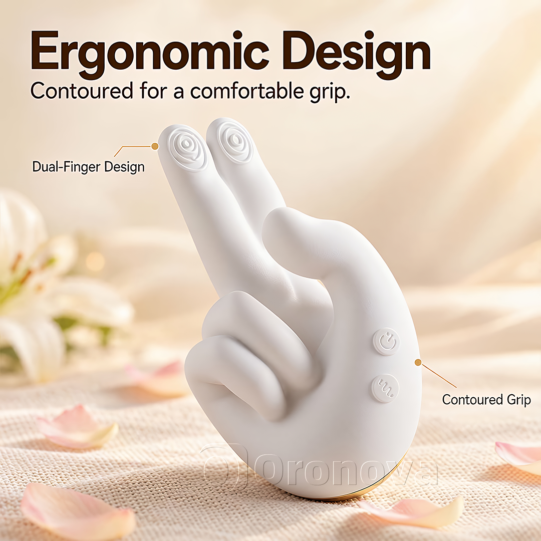 Hand-Shaped Warming Vibrator–10 Vibration Modes,10Tapping Patterns & Dual-Finger Stimulation