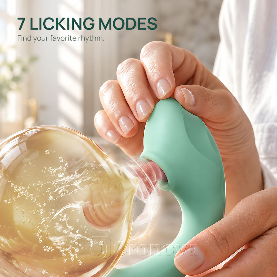 Tongue & Tapping 2-in-1 Vibrator – Licking Clitoral Stimulation 7 Licking& 7 Tapping Modes