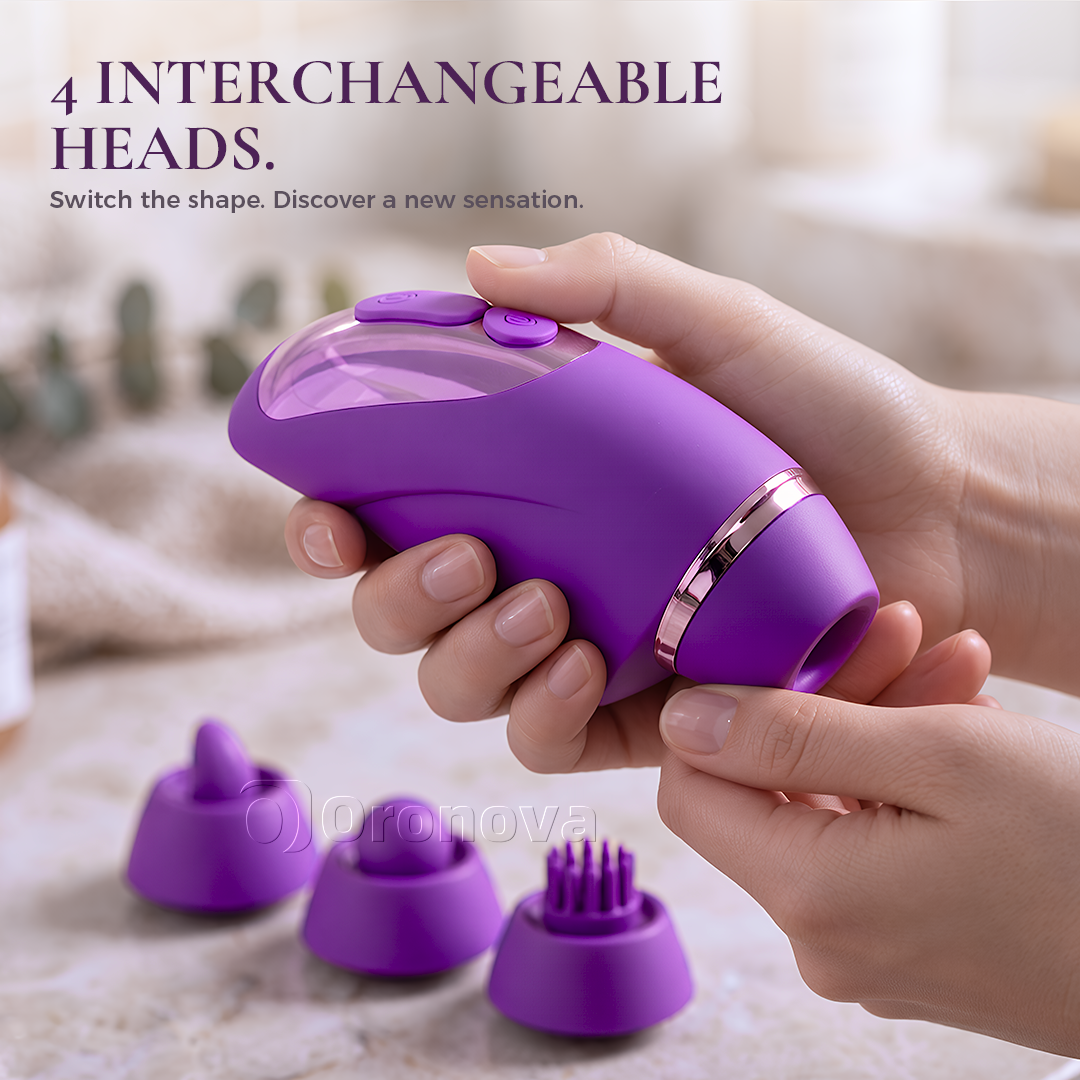 2-in-1 Dual Function Vibrator with 10 Vibration Modes, 10 Tapping Modes & 4 Interchangeable Heads