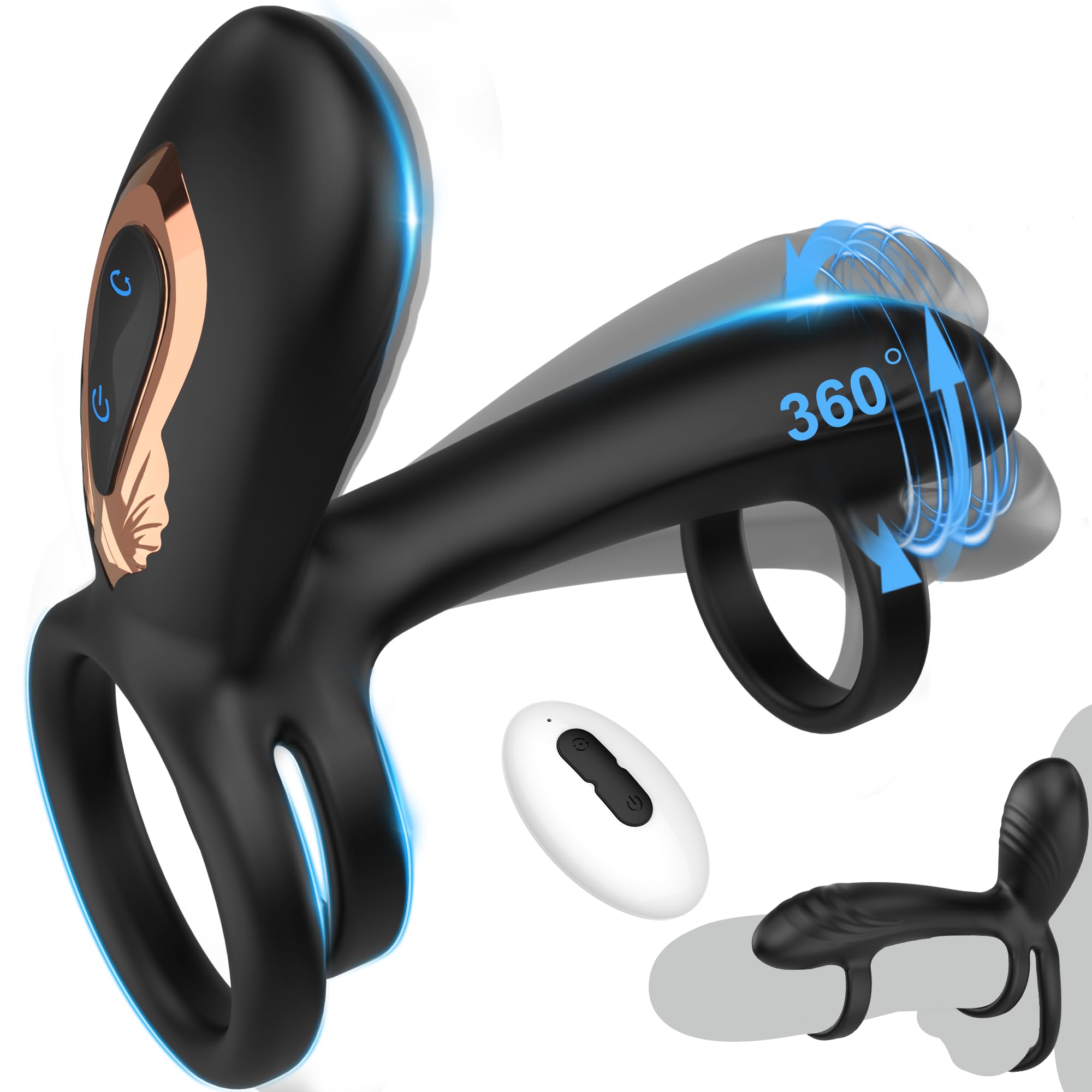 360° Twist Cock Ring – Penis & Testicle Stimulation, 10 Vibration Modes