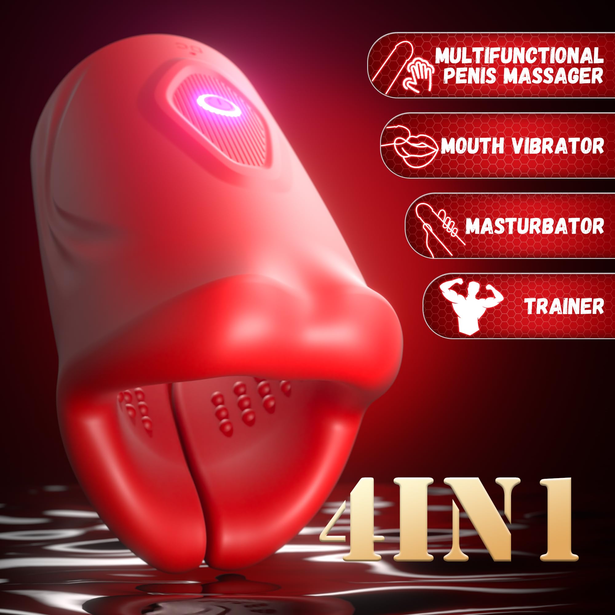 Powerful Hands-Free Masturbation Cup with 9 Vibration Modes